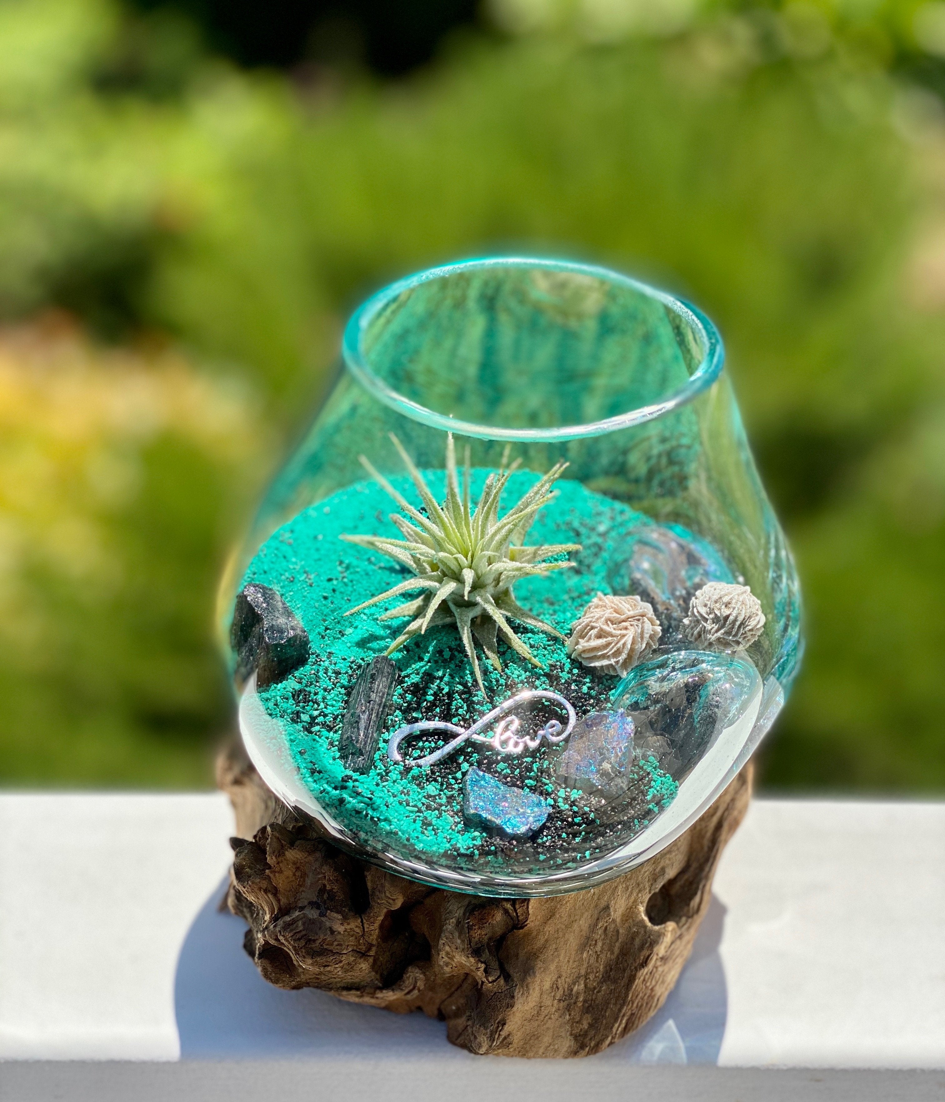 JIVA BOWLS - 1 x Pcs of 15cm Jiva bowls - Glass vase / Terrarium/ Candle stand / Crystal holder / Flower vase / Sand art / Bonsai planter / Money planter / Console table décor. - Sculptree